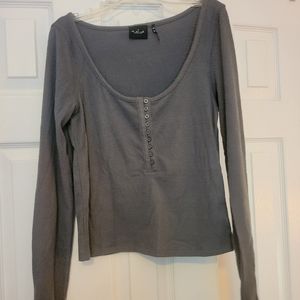 Urban Outfitters Grey long sleeved blouse